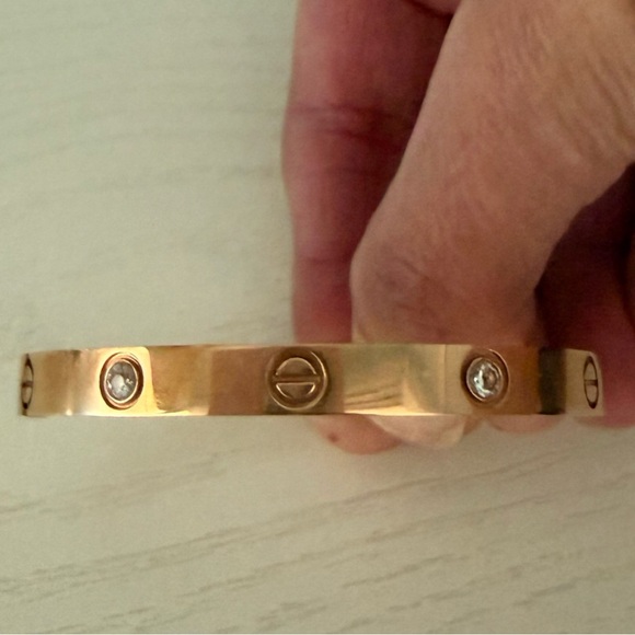 Jewelry - Rose Gold “Love” Bracelet with Crystals / SMALL / Never Worn!